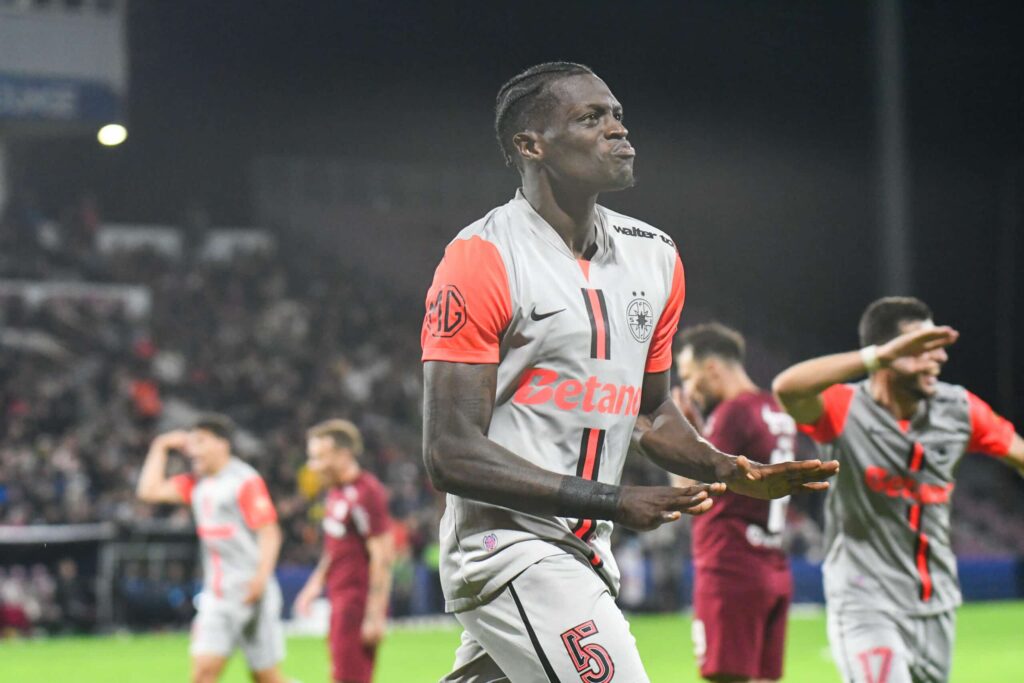 CFR Cluj v FCSB - Romanian Superliga Joyskim Dawa celebrates during round 9 of Romania Superliga: CFR Cluj vs. FCSB, in